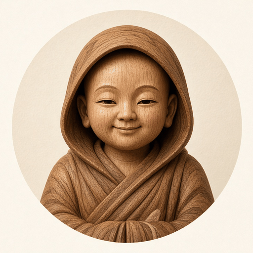 Wooden Monk carved wooden monk mascot